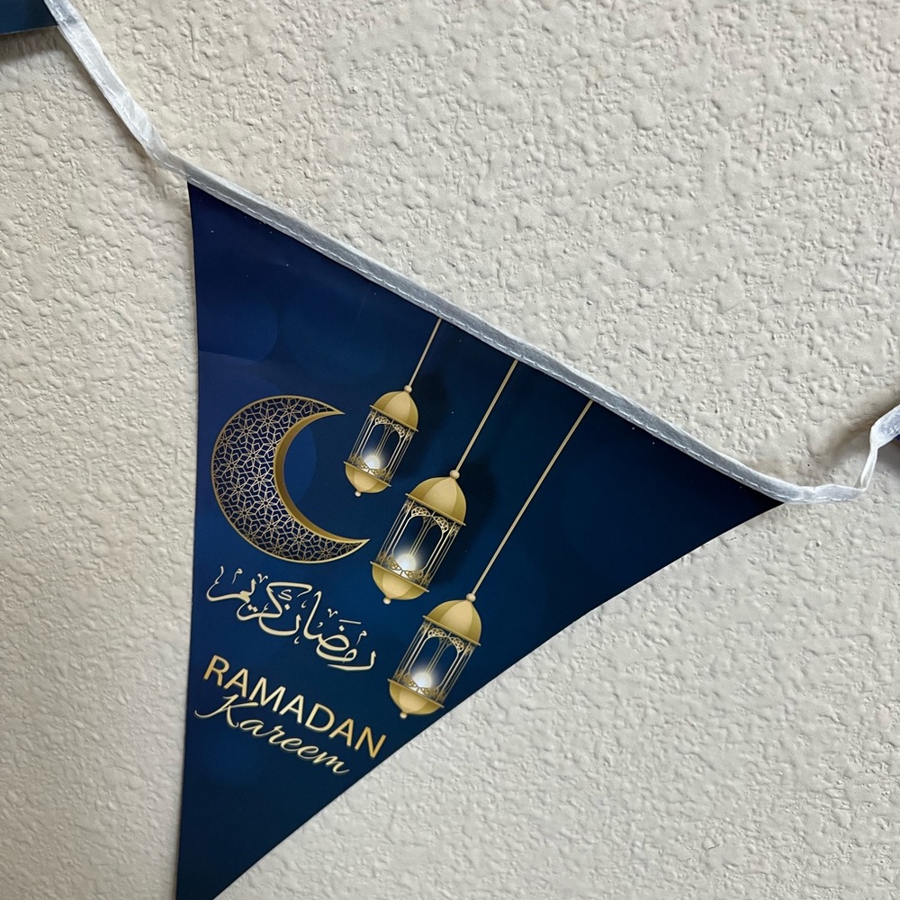 .رمضان کریم Triangle Flag Bunting Garland. Comes In English RAnd Arabic Writin